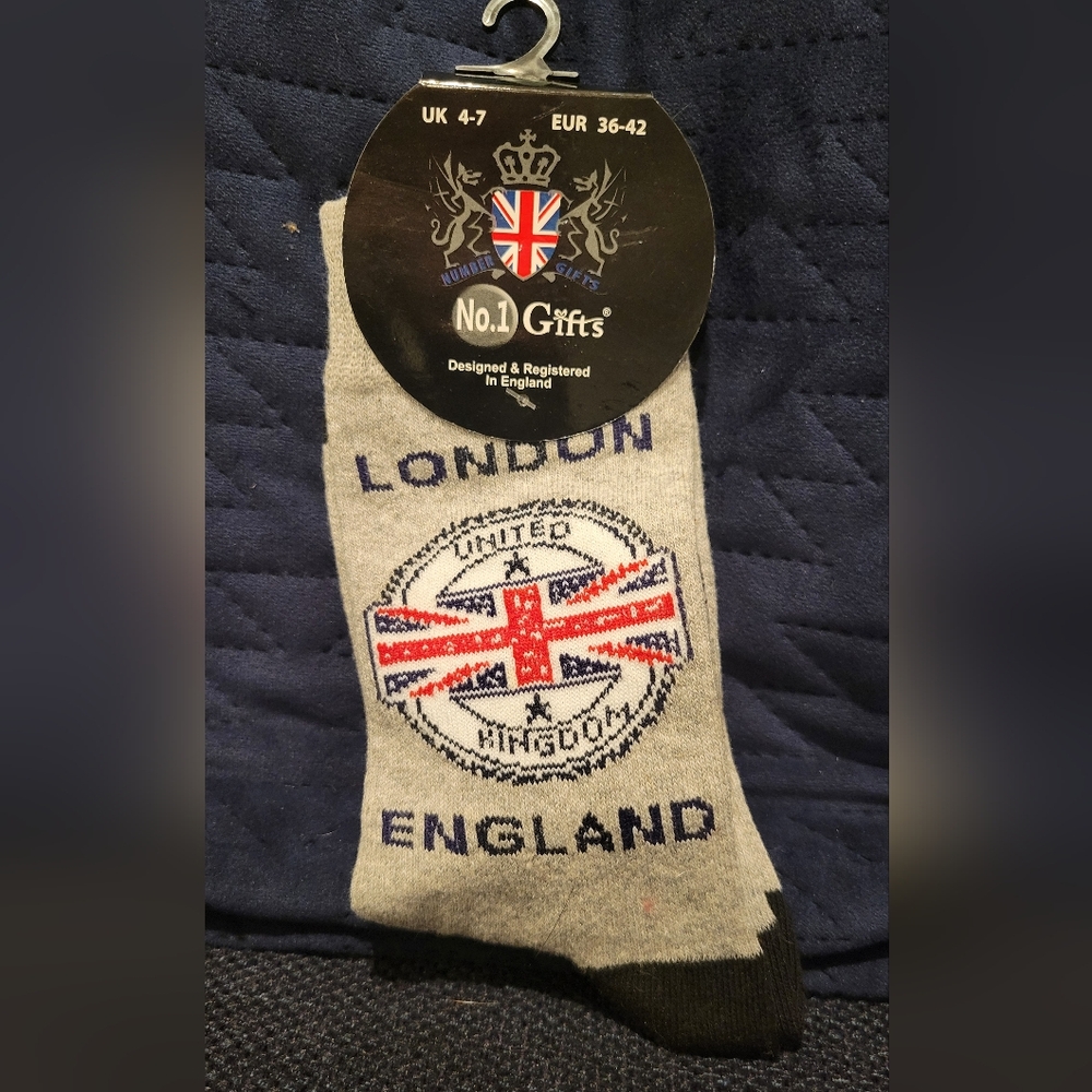 Gray and Black Unisex Socks